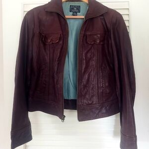 Beautiful chocolate Lucky Brand leather jacket S